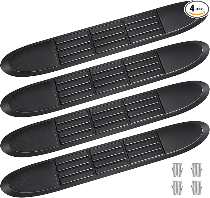 Replacement Step Pad for 3" Round Tubes with 4 Holes, 19.6" X 3.1"(18.6" Outer Hole Spacing) – Durable Non-Slip Replacement Step Pad Set of 4, Easy Installation——Verify Tube Size & Hole Spacing!