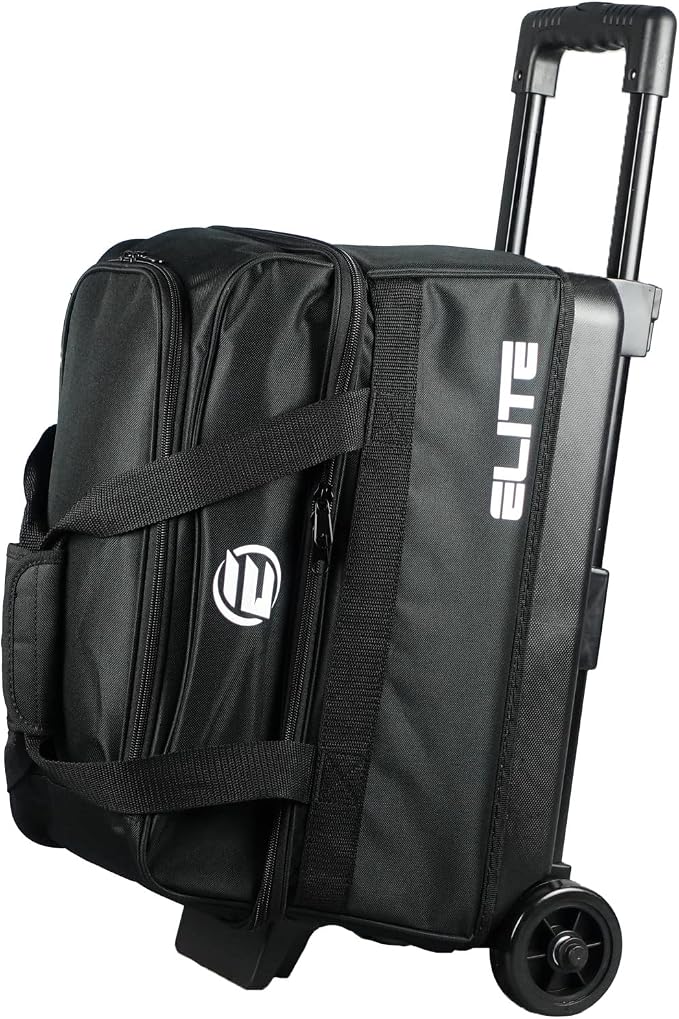 ELITE Basic Bowling Bag Double (2) Ball Roller with Rolling Wheels