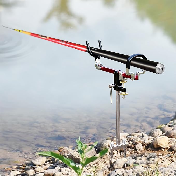 Fishing Rod Holders, 360 Degree Adjustable Fishing Pole Holders for Ground, Multifunctional Stainless Steel Beach Fishing Rod Holder Fishing Gifts for Men