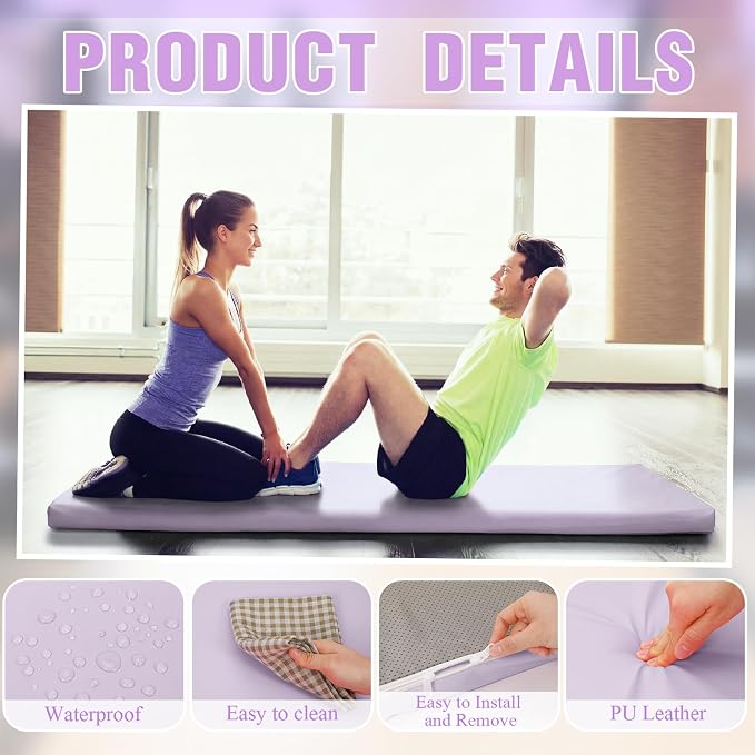 Lyrow 3 Inch 72"x 24" Thick Foldable Yoga Mat with Carry Strap, Non-slip Portable Foam Gym Mat for Yoga, Pilates and Stretching