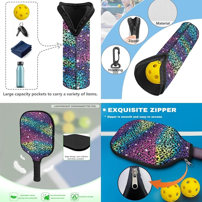 Pickleball Paddles Set 3PCS Pickleball Paddle Case Pickleball Racket Pickleball Bag Ideal for Beginners Gifts