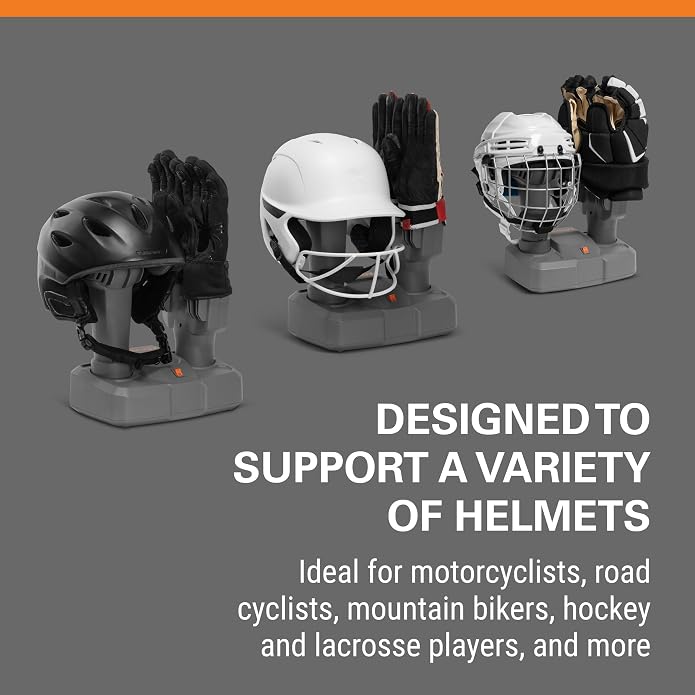 Helmet & Glove Dryer, No-Heat Fan-Driven for Quick Drying of Helmets & Gloves, Compact & Whisper-Quiet, Durable Plastic with Helmet-Specific Ports, 6-Foot Power Cord for Flexible Placement