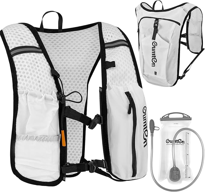Running Vest for Women Men Adjustable Running Hydration Vest with Phone Holder Reflective Strips for Marathon Hiking Cycling