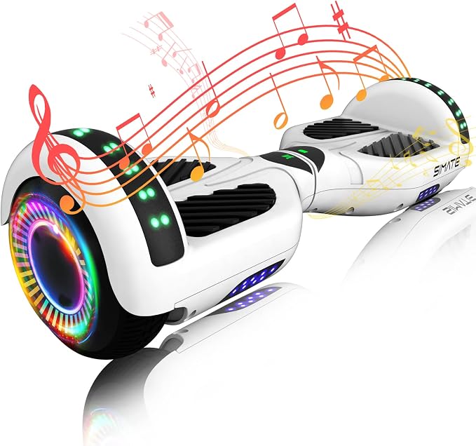 SIMATE Hoverboard, Bluetooth All Terrain Hover Boards with LED Lights and APP Control, Gifts for Kids Adults Girls Boys, for All Ages