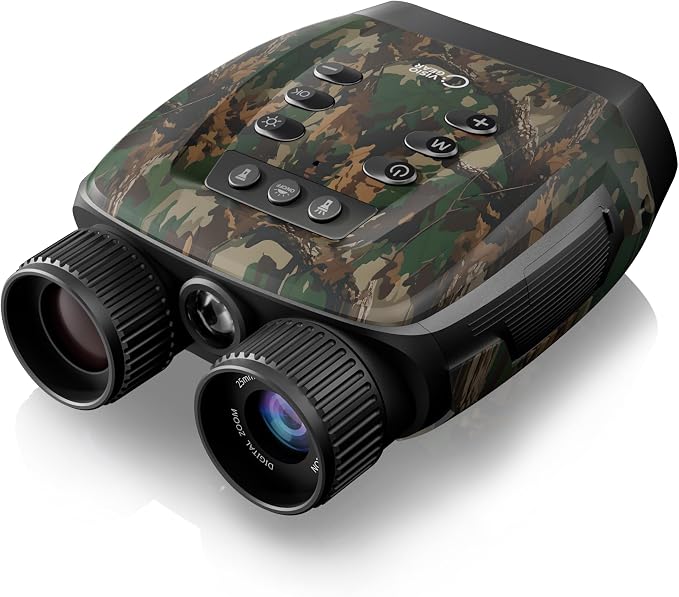 VisioGear Night Vision Binoculars - Night Thunder X3 4K Night Vision Goggles for Adults, AI Color Mode, 2000ft Range, 5000mAh Battery, 32GB Card for Camping & Hunting, Camouflage