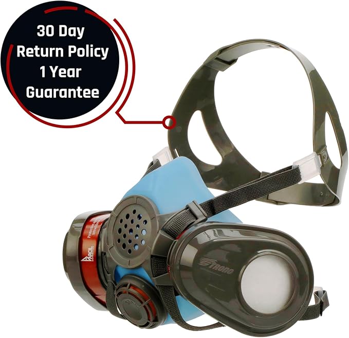 Parcil Distribution Full Face Respirator Mask with Filters – Durable Full Face Respirator Mask, Bayonet Filter Compatible