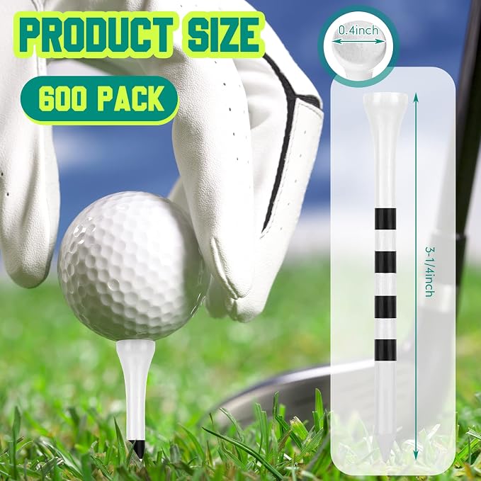 Mudder Golf Tees Bulk Wooden Bamboo Golf Tees Multicolor Wood for Men Balls Accessories