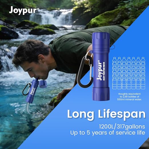 Water Filter Straw, Portable Personal Water Filtration System, Emergency Survival Water Purifier for Camping, Hiking, Backpacking, Travel, Family Outdoor Activities and Emergency Preparedness