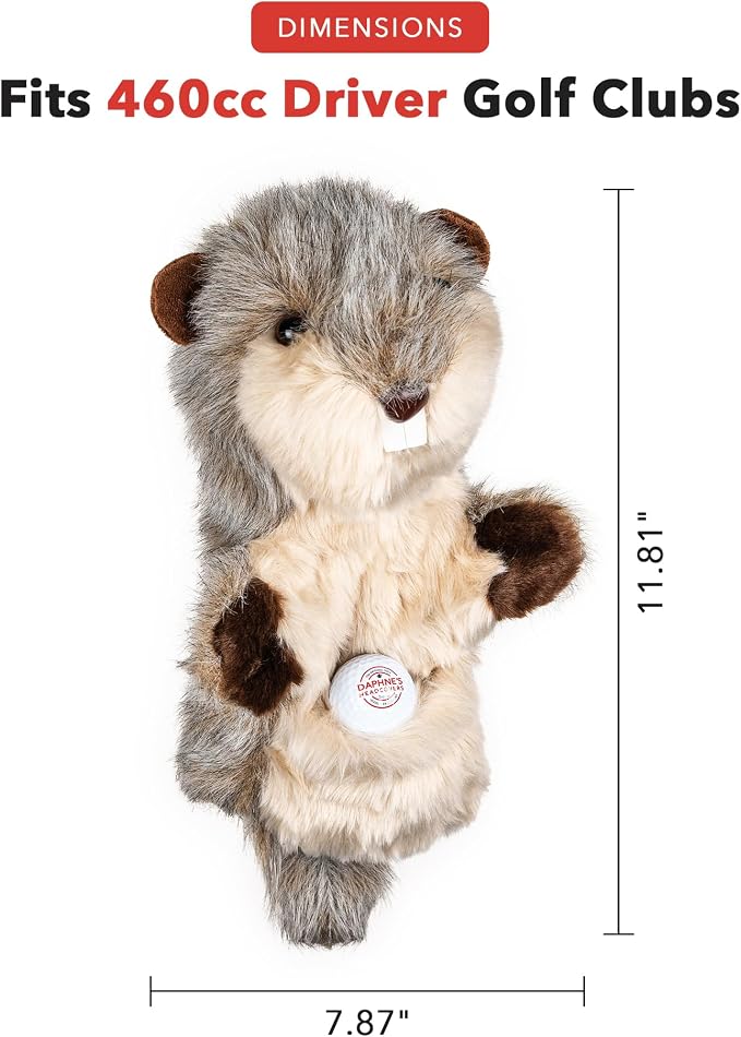 Daphne's Headcovers Gopher Driver Headcover Funny Golf Club Cover Stylish Protection for Club Headcover Men and Women