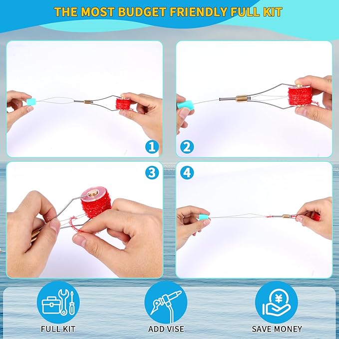 Edwoo Fly Tying Materials kit, 87pcs Starter kit, Fly Tying Tools Bobbin-Holder,Hooks,Crystal Flash,Thread,Chenille,Fishing Lure Accessories,Manual DIY Bait, Best Gifts for Men