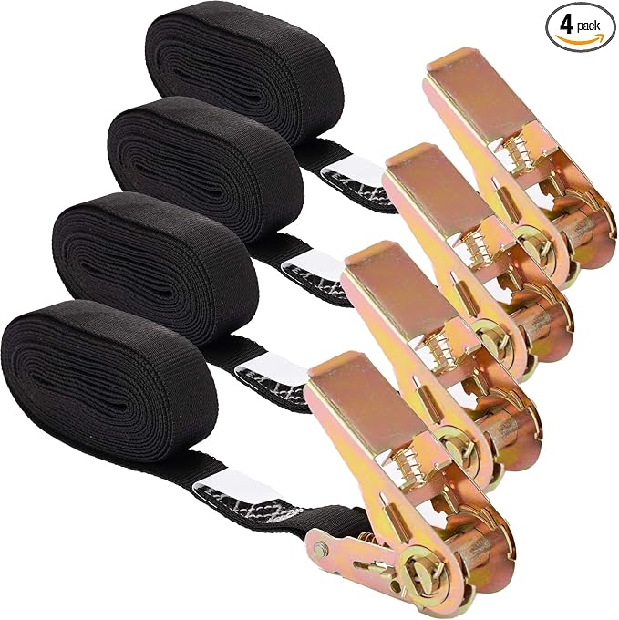 Small Ratchet Strap,Heavy Duty Endless Ratchet Tie Down Straps,NO Hook Nylon Black Tie Down Straps,Mini Endless Ratchet Straps for Motorcycles, Kayak