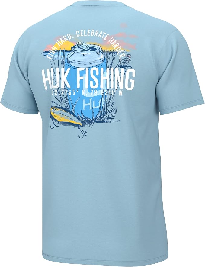 HUK Mens Performance Fishing Logo Tee, Short Sleeve T-Shirt for Men