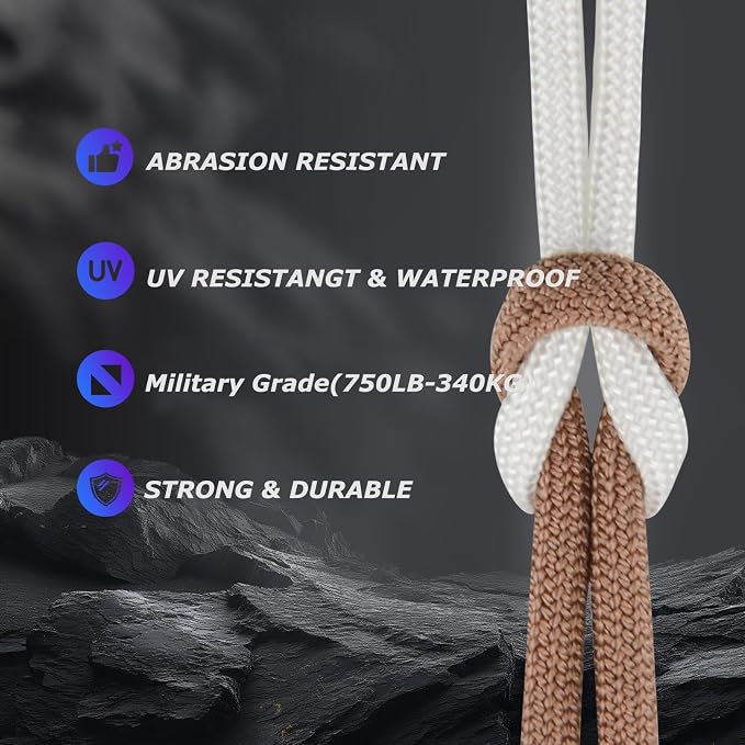 Paracordland-750LB Paracord Rope-100ft/500ft/1000ft- 9 Strand Parachute Spool Cord Heavy Duty String Ideal for Survival Gear Bracelet Camping Hikig Fishing-Wolf Brown-1000FT