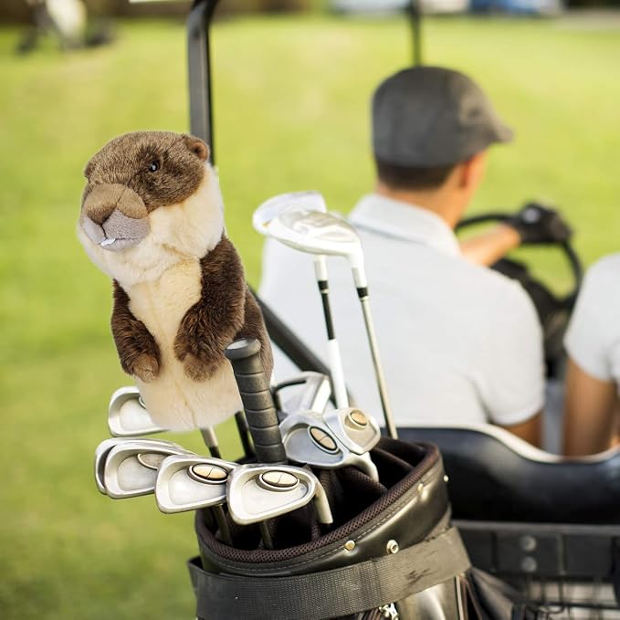 Cozion Golf Club Covers, Gopher/Sloth Golf Club Head Covers for Clubs, Novelty Realistic Headcover Animal Plush Golf Club Protector Gifts for Men/Women