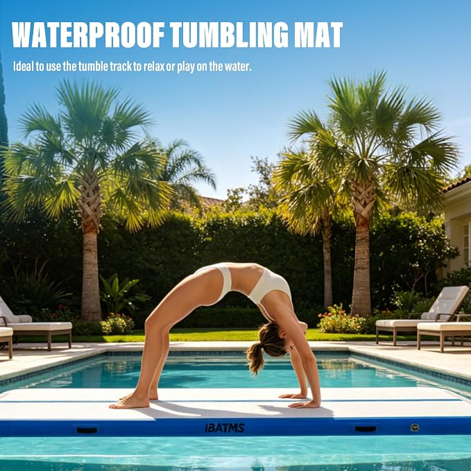 IBATMS Air Tumbling Mat Track 10/13/16/20ft, Inflatable Gymnastics Mat