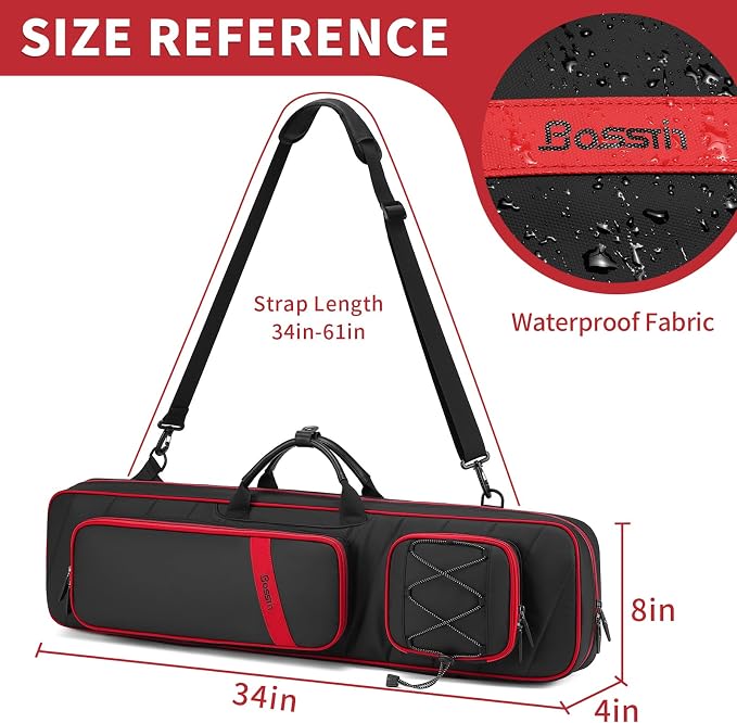 BOSSTIN Pool Cue Case, 3x4 / 5x5 Pool Stick Billiard Cue Accessories Soft Padded Bag Case