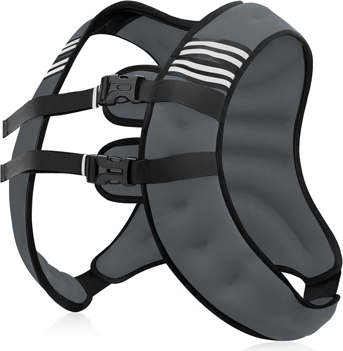 NATURELUX Weighted Vest Men or Women - 5/10/15/20/25/30lbs Weights with Reflective Stripe, Weighted Vest for Workout Equipment for Strength Training Running - Walking Weight Loss