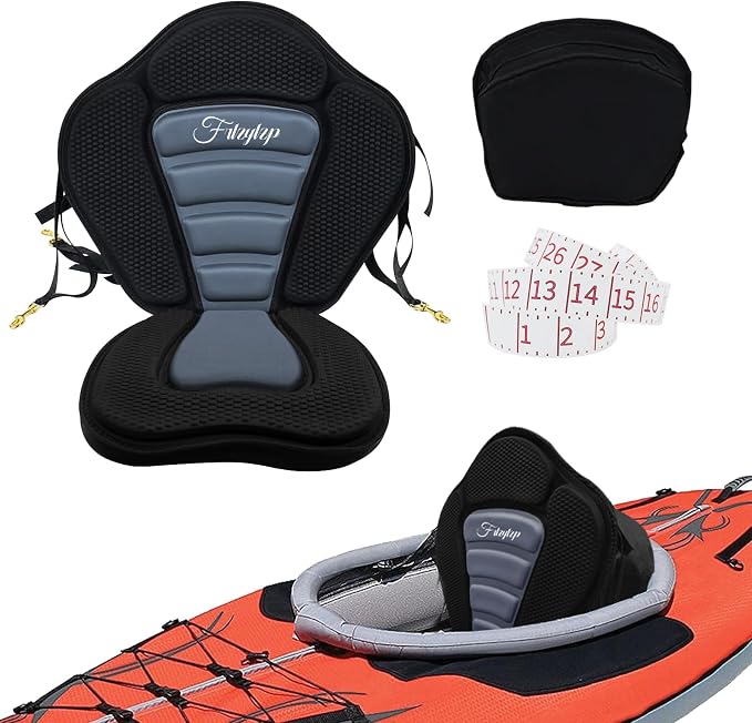 Thickened Kayak Seats - Premium Shockproof Seats with Back Support for Kayaking, Canoeing, Fishing, Paddle Boarding - Comfort, Versatility and Extra Storage
