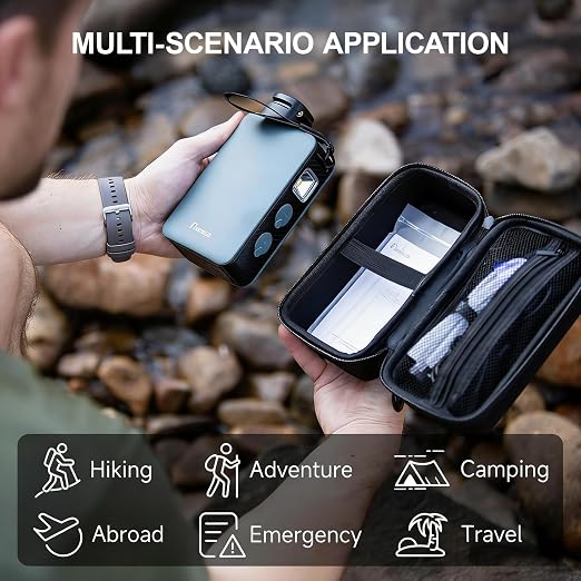 Portable Electric Water Filter Pump, 0.01 Micron Outdoor Camping Water Purifier, Water Filtration System Survival for Hiking, Camping, Travel and Emergency, Best Gifts for Men.