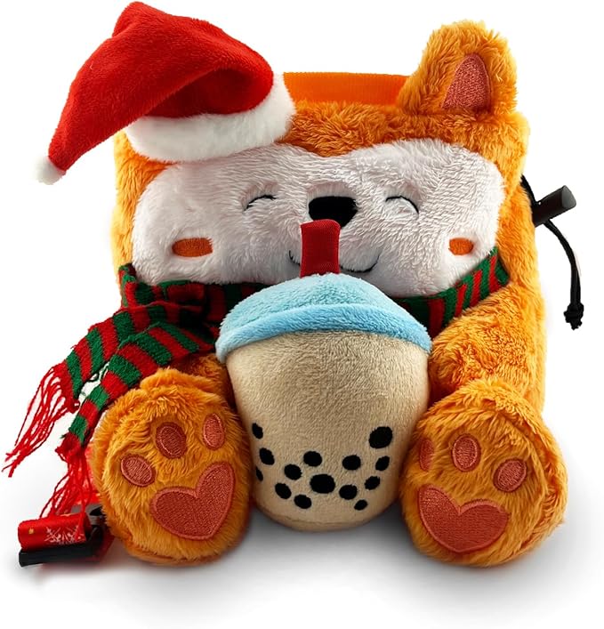 Rock Climbing Chalk Bag + Refillable Ball – Boba Dog Plush Animal Bag