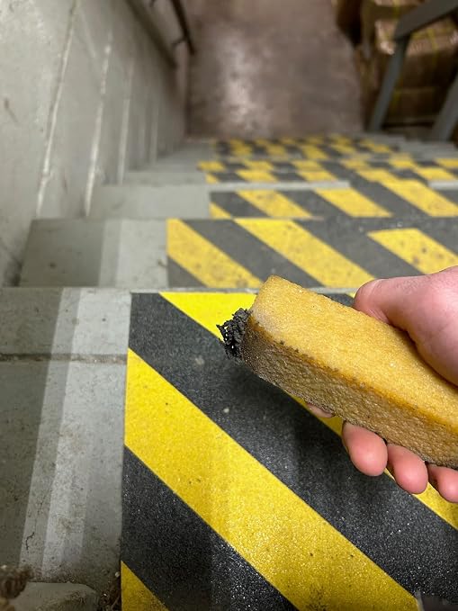 Black Diamond Self Adhesive Grip Tape - Anti Slip Traction Tape - Non Skid Tape - Anti Slip Tape Grippy Strips for Stairs, Ramps, Boat Grip 4" x 30' Caution with Cleaning Stick