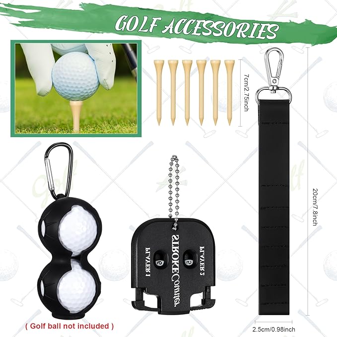 Syhood 21 Pcs Golf Accessories Kit Cleaning Kit Include Golf Brush, Towel, Groove Sharpener, Divot Repair Tool, Ball Alignment Portable Tool Gifts Graduation for Men