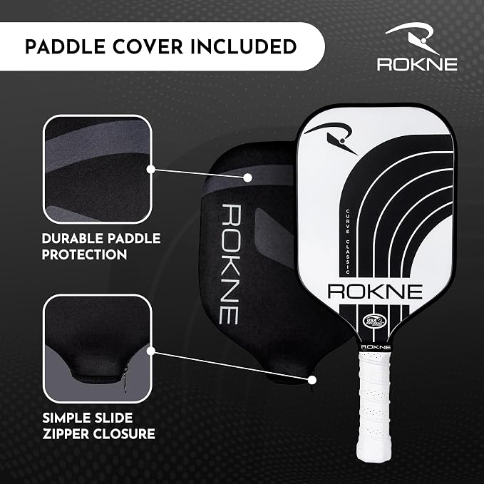 ROKNE Curve Classic Pickleball Paddle | USAPA Approved Fiberglass Pickleball Paddles | Precision Engineering & Comfort | ProGrit Texture for Max Spin & Power | Paddle