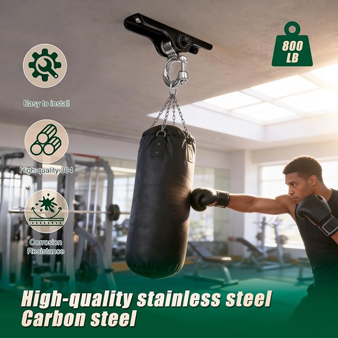 Heavy Duty Swing Hanger,180° Silent Oscillation, 800 lbs Capacity, for Playground, Swing Set, Hammock, Yoga, Punching Bag