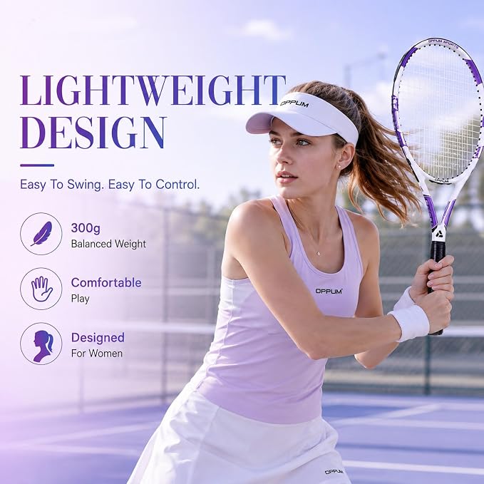 2-Pack Adult Tennis Rackets, 105 Sq Inch Oversized Head Pre-Strung for Beginners and Intermediate, Arm Friendly Vibration Control Set with Bag and Balls