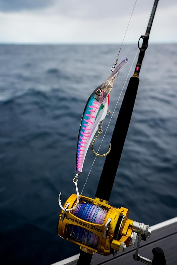 Nomad Design DTX Minnow with Patented Autotune System - Distressed Baitfish Swimming Action, BKK Diablo