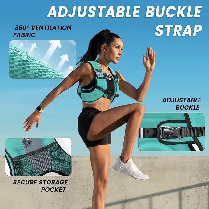 Weighted Vest Woman 6/8/12/16/20/25/30lb Weight Vest for Women Men Body Weight Vests for Walking Strength Training Running Workout Jogging Fitness