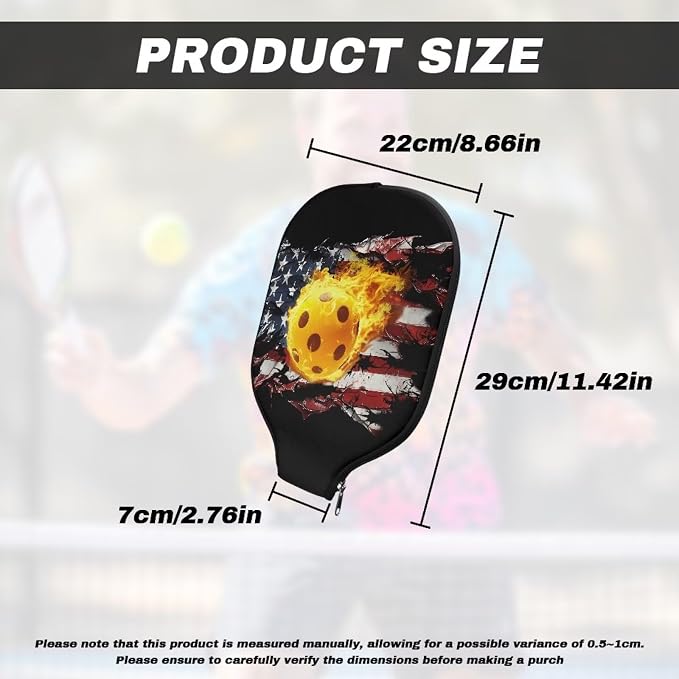 Pickleball Paddle Covers Only for Men and Women Zipper Closure Protection and Decoration
