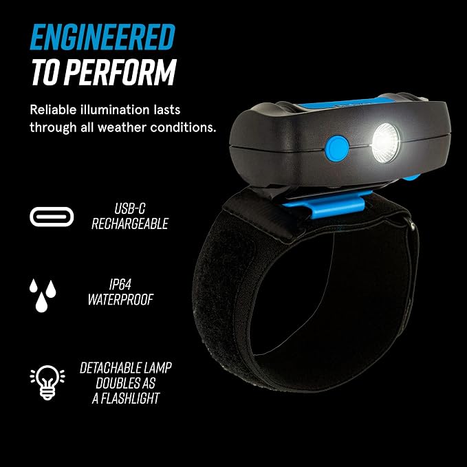 Noxgear LightHound (X-Large) + Wrist Light – Illuminated and Reflective Harness for Dogs Including Multicolored LED Fiber Optics (USB Rechargeable, Adjustable, Lightweight, Rainproof)