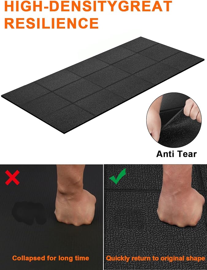 Treadmill Mat 78"x40", WERCHO Foldable Walking Pad Mat for Carpet Hardwood Floors 6mm Heavy-Duty Exercise Equipment Mat for Treadmil Pad,Spin Bike, Elliptical Trainer, Home, Gym