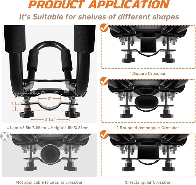 Kayak Roof Rack, 2 Pair J-Bar Roof Rack with 4 Ropes. Heavy Duty Kayak Roof Carrier for Your Canoe SUV and Trucks