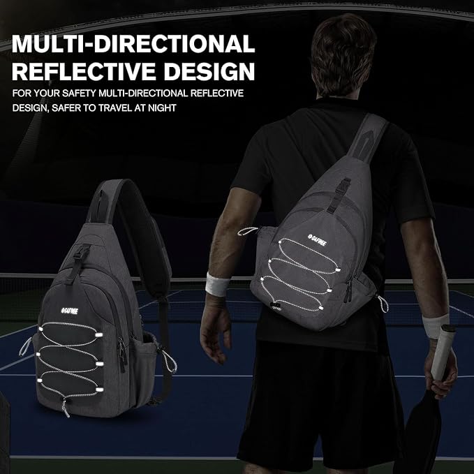 G4Free Pickleball Bag, Crossbody Sling Bag for Men Women, Pickleball Backpack, Pickle Ball Paddle Bag Gifts for Sports