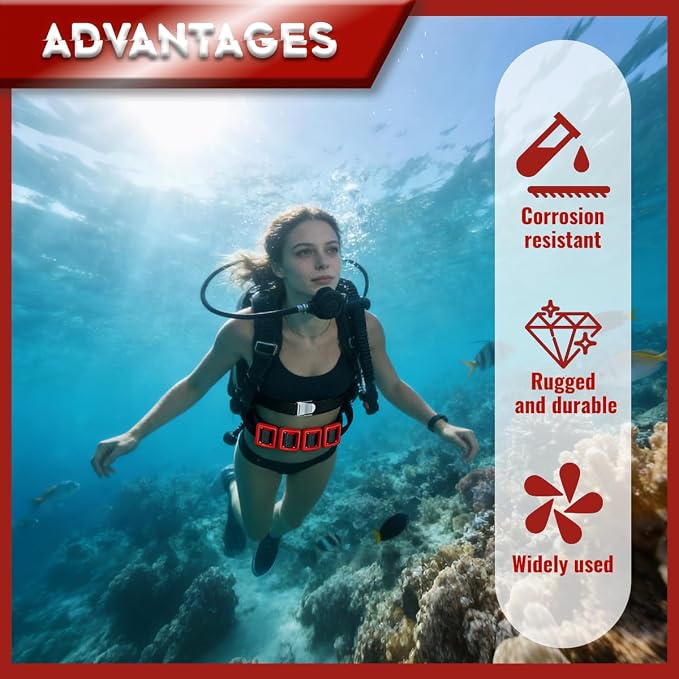 4 Pcs Scuba Weight Belt,Diving Weight Belt with Metal Block Buckle Coated Dive Weights Nylon Dive Belt Suitable for Free Diving