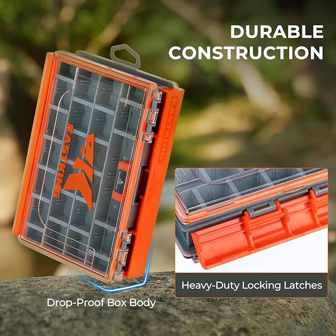 KastKing HyperSeal 3500 Double-Sided Waterproof Fishing Tackle Box – Adjustable Dividers, EVA Foam Jig Storage, Lure & Terminal Tackle Organizer,2 Pack