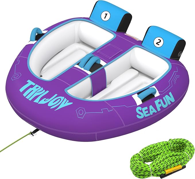 2-Person Towable Tubes for Boating with Towable Rope, Inflatable Cockpit Style Boat Tube for River and Lake，Beginner-Friendly | Towable Rope,Inflatable Cockpit Style,Boat Tube, for River and Lake,Beginner-Friendly