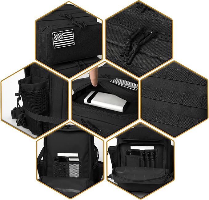 QT&QY 25L/45L Military Tactical Backpack For Men Molle Daypack 3 Day Bug Out Bag Hiking Rucksack With Bottle Holder