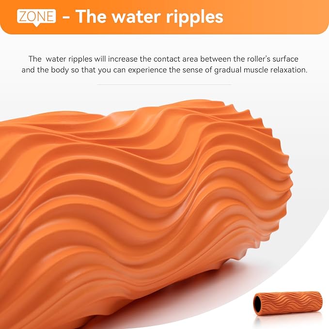 SUBCULTUREPICK Foam Roller - Muscle Massage Roller for Back Pain & Stretching - Ergonomic Wide Wave Textured - Deep Muscle Massage Pilates Yoga, Athletics, Fitness Exercise for Whole Body