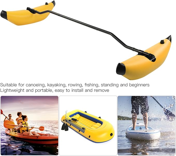 PVC Inflatable Kayak Outrigger Float Portable Higher Stability Balancing Canoe Outrigger Kit Balancing Boat Accessory