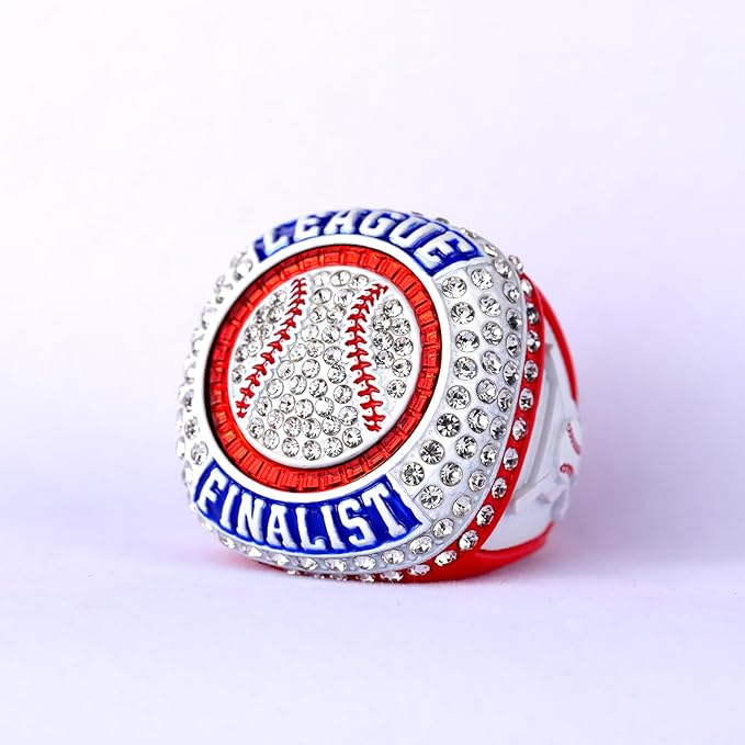 Sports Awards 12 pcs Pack Baseball League Champions & Finalist Trophy Ring Size 9.5 Baseball Awards Players Prize