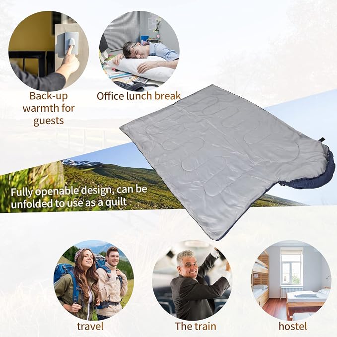 Macarrie 10 Pcs Bulk Sleeping Bags for Adults 0 Degree Waterproof Emergency Sleeping Bags with Compression Sack for Camping Hiking Backpacking Outdoor Activities