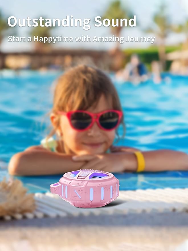 EBODA Bluetooth Shower Speaker, Portable Bluetooth Speakers, IP67 Waterproof Wireless Speaker, Floating, 2000mAh, True Wireless Stereo for Kayak, Beach, Gifts for Unisex