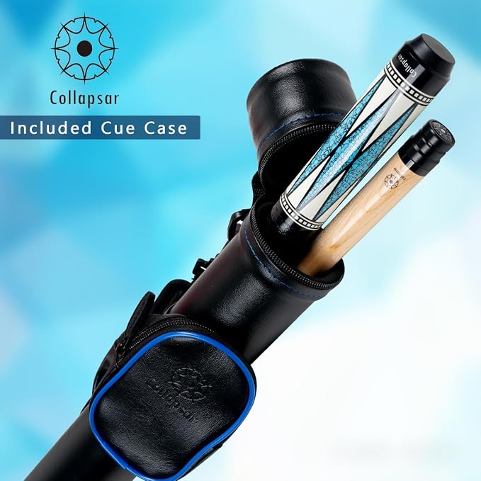Collapsar CA Pool Stick with 1X1 Hard Case,58" Maple Professional Billiard Cue Stick,19-21 oz Pool Cue Set