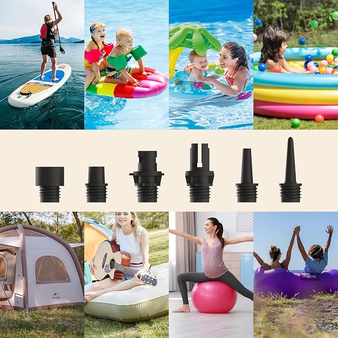 Litheli 20PSI Electric SUP Pump, Rechargeable Battery & 12V Car Powered, Dual Stage Inflation Deflation Auto-Off, Portable Air Pump for Paddle Board Kayak Tent Inflatable Bed