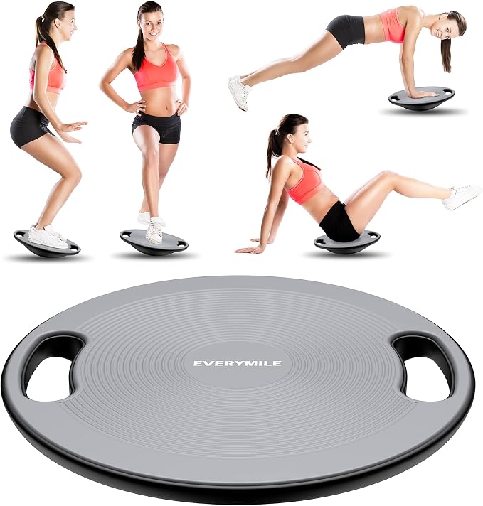 Wobble Balance Board, Exercise Balance Stability Trainer Portable Balance Board with Handle for Workout Core Trainer Physical Therapy & Gym No-Skid Surface