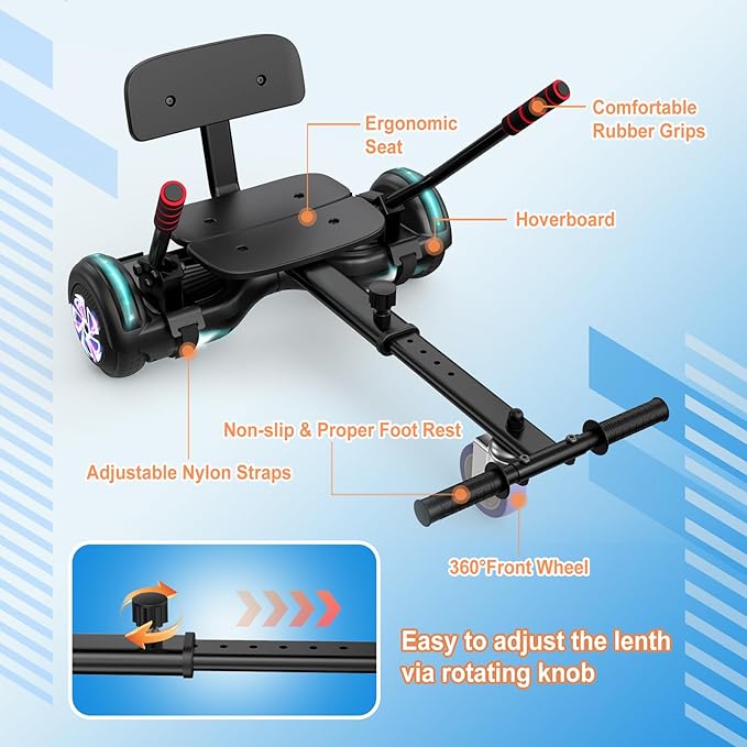 LIEAGLE Hoverboard, 6.5" Self Balancing Scooter Hover Board with Bluetooth Wheels LED Lights for Kids Adults