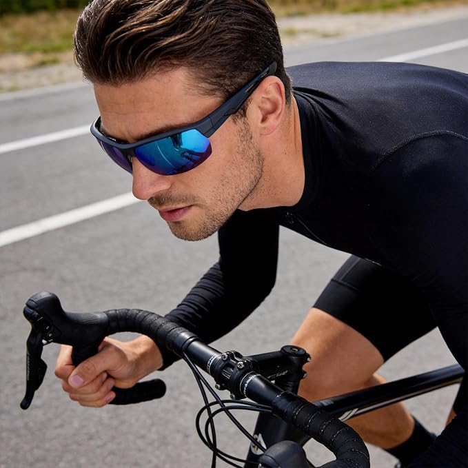 Missfive 2 Pack Mens Preferred Bifocal Sunglasses with Readers Built in, Sporty Semi-Rimless Wrap Dark Reading Glasses UV400 Protection, Adjustable Nose Pad Sun Reader for Outdoor/Driving +2.0